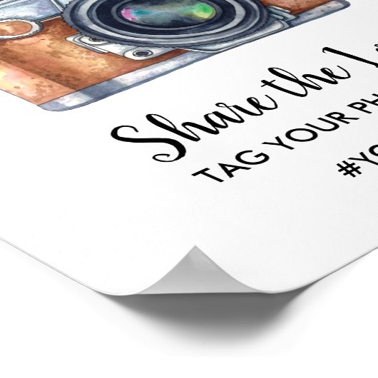 Foto Both Wedding Sign  Waterverf Camera Poster (Hoek)