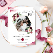 Foto, Bourgogne en Blush Floral Wedding Save The Date