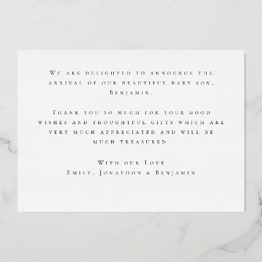 Foto Boy Dank u de Kaart van de Folie van de Aanko (Achterkant)