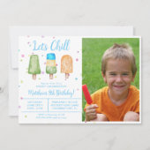 Foto Boy Summer Let's Chill Popsicle Birthday Kaart (Voorkant)