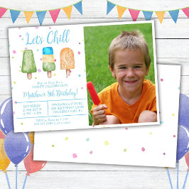Foto Boy Summer Let's Chill Popsicle Birthday Kaart