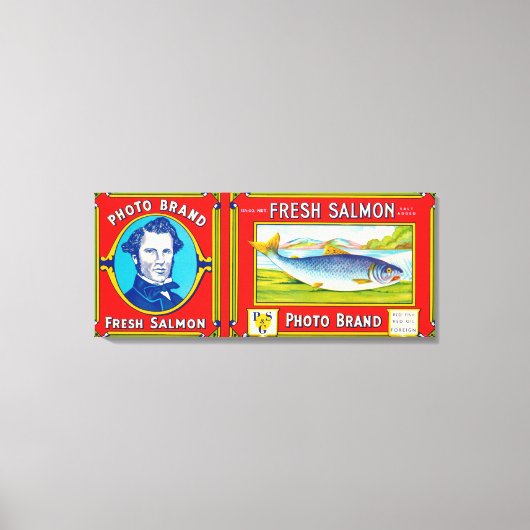 Foto Brand Salmon Label - Alaska Canvas Afdruk (Voorkant)