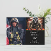 Foto Brandweerman Held Afstuderen Aankondiging (Staand voorkant)