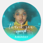 Foto: Bridal Sweet16 Afstuderen Party Ronde Sticker (Voorkant)