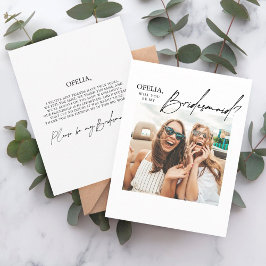 Foto Bridesmaid proposal Kaart Sjabloon