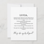 Foto Bridesmaid proposal Kaart Sjabloon (Achterkant)