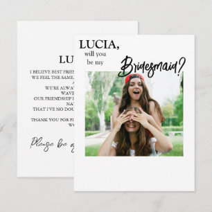 Foto Bridesmaid proposal Kaart Sjabloon