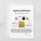 Foto Bridesmaid-voorstel Kleurpalet Kaart (Voorkant)