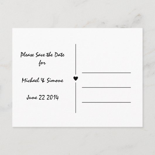 Foto: Briefkaart Datum opslaan (Achterkant)