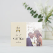 Foto Briefkaart Faux Gold Foil Cheers Nieuwjaar (Staand voorkant)