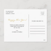 Foto Briefkaart Faux Gold Foil Cheers Nieuwjaar (Achterkant)