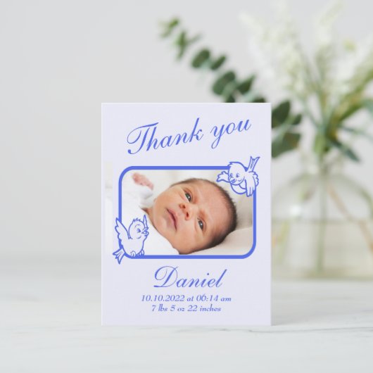 Foto briefkaart geboorteaankondiging (Staand voorkant)