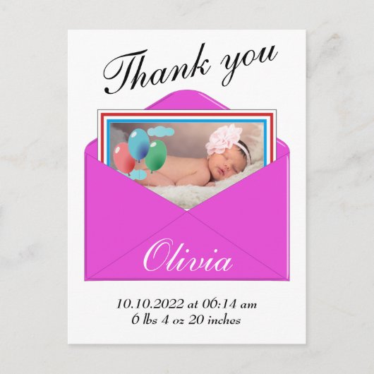 Foto briefkaart geboorteaankondiging (Voorkant)