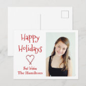 Foto Briefkaart met Green Candy Cane Heart (Voorkant / Achterkant)