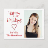 Foto Briefkaart met Green Candy Cane Heart (Voorkant)