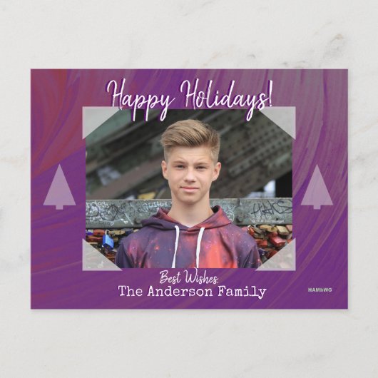 Foto Briefkaart met Paarse achtergrond (Voorkant)