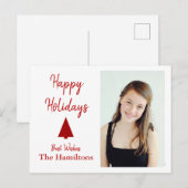 Foto Briefkaart met rode kerstboom (Voorkant / Achterkant)