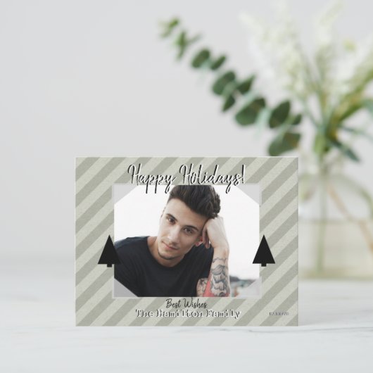 Foto Briefkaart met Stripe Achtergrond (Staand voorkant)