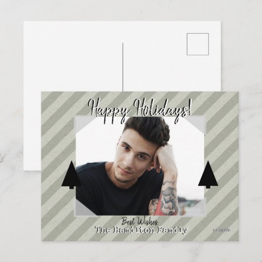 Foto Briefkaart met Stripe Achtergrond (Voorkant / Achterkant)