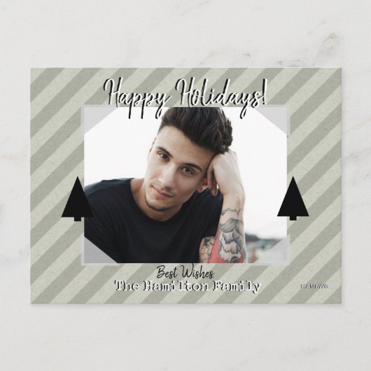 Foto Briefkaart met Stripe Achtergrond (Voorkant)