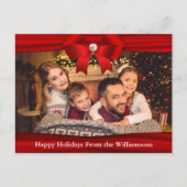 Foto Briefkaart Red Ribbon Diamond Prettige feestd (Voorkant)