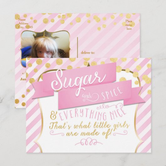 Foto Briefkaart van Sugar & Spice Girls Aankondigi (Voorkant / Achterkant)