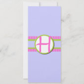 Foto: Bright Pink en Limoen Trim Wedding Uitnodigi Kaart (Achterkant)