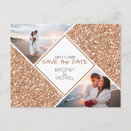 Foto Bronze Glitter Save the Date Briefkaart