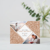 Foto Bronze Glitter Save the Date Briefkaart (Staand voorkant)
