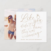 Foto Bruidsmeisje Verzoek Kaart Goud & Wit Notitiekaartje (Voorkant / Achterkant)