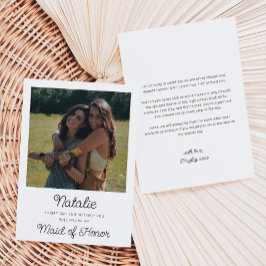 Foto Bruidsmeisje Voorstel Flat Kaart