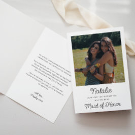 Foto bruidsmeisje voorstel kaart