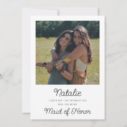 Foto bruidsmeisje voorstel plat kaart (Voorkant)
