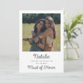 Foto bruidsmeisje voorstel plat kaart (Staand voorkant)