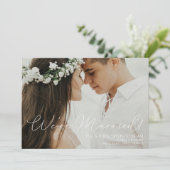 Foto bruiloft aankondiging & Opt Reception White (Staand voorkant)