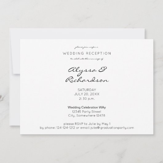 Foto bruiloft aankondiging & Opt Reception White (Achterkant)