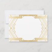 Foto bruiloft bedankkaart Art Deco jaren 20 feest (Achterkant)