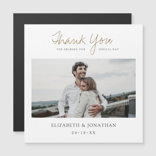 Foto bruiloft Bedankt Magnet (Voorkant / Achterkant)