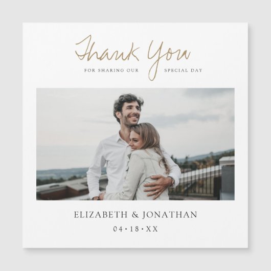 Foto bruiloft Bedankt Magnet (Voorkant)
