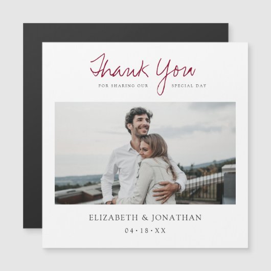 Foto bruiloft Bedankt Magnet (Voorkant / Achterkant)