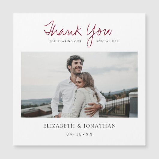 Foto bruiloft Bedankt Magnet (Voorkant)