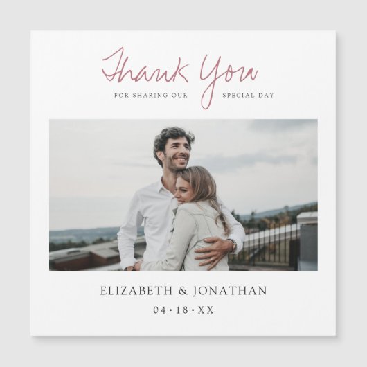 Foto bruiloft Bedankt Magnet (Voorkant)
