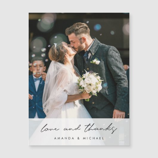 Foto bruiloft Bedankt Magnet (Voorkant)