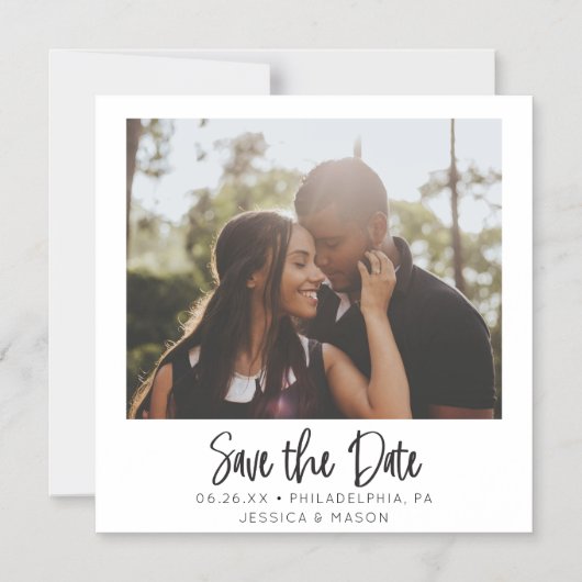 foto-bruiloft bespaart de datum-magneet magnetische uitnodiging (Voorkant)