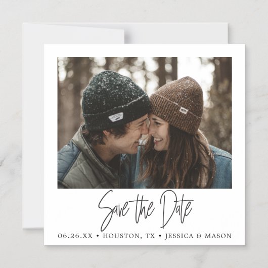  foto-bruiloft bespaart de datum-magneet magnetische uitnodiging (Voorkant)