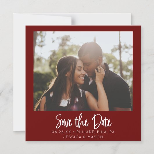  foto-bruiloft bespaart de datum-magneet magnetische uitnodiging (Voorkant)