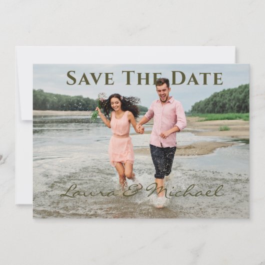 Foto Bruiloft Bewaar de datum Boho Blush Roze Save The Date (Voorkant)