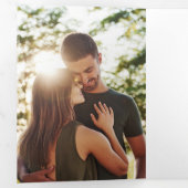 Foto Bruiloft Bewaar de datum Script Kaart (Binnenzijde eerst)