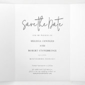 Foto Bruiloft Bewaar de datum Script Kaart (Binnenkant midden)