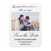 Foto bruiloft bewaart de datum magneet (Verticaal)